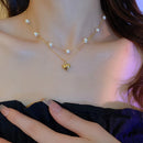 Colar Pérolas Com Pingente de Coração