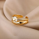 Anel Ajustável Duplo com Zircônia