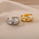 Anel Ajustável Duplo com Zircônia