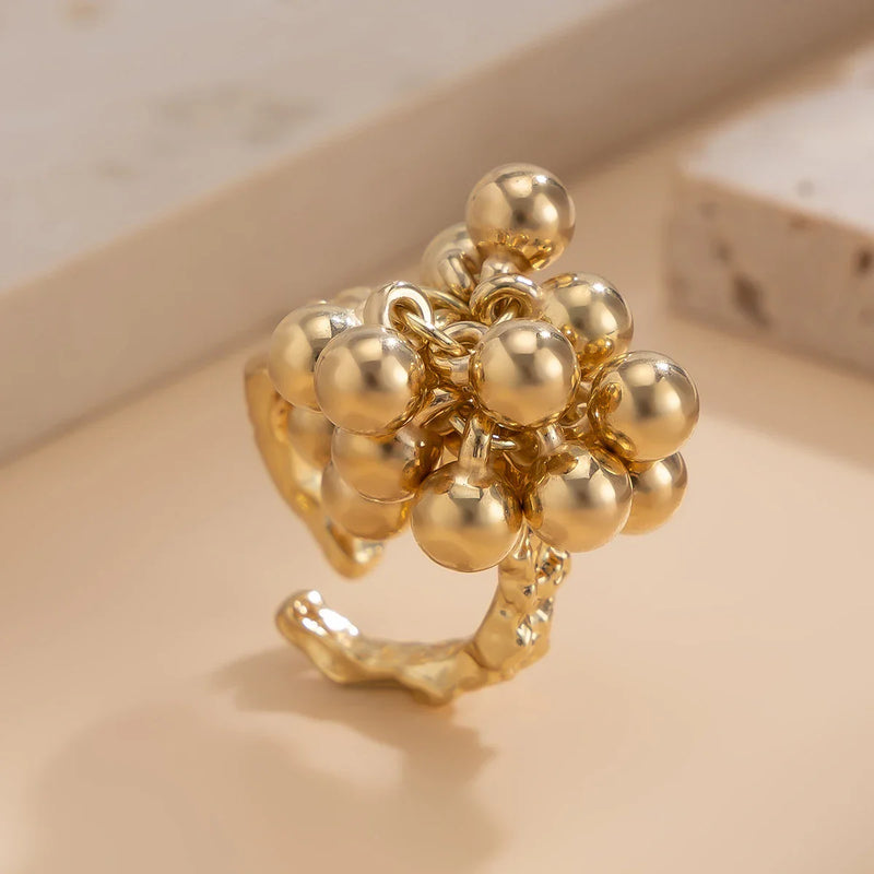 Anel Ajustável Bolinhas Luxuosas