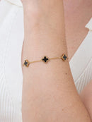 Pulseira Dourada Mini Trevo Black