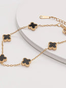 Pulseira Dourada Mini Trevo Black