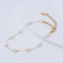 Pulseira Pérolas Delicadas em Aço Inoxidávelvel