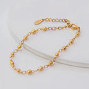 Pulseira Dourada Corrente de Bolinhas