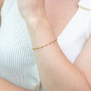 Pulseira Dourada Corrente de Bolinhas