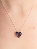 Colar de Coração Zircônia Lilas