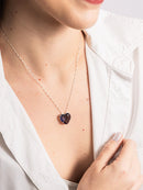 Colar de Coração Zircônia Lilas