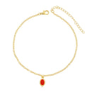 Tornozeleira Pendente Oval Strass